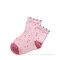CSP-327 Wholesale Children Socks Pink Dot Design Children Socks For Girls Lovely Socks With Picot Welt